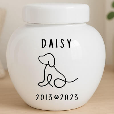 Personalised Ceramic Pet Urn – Dog Cremation...