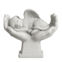 Personalised Pet Memorial Angel Statue in Hands – Weatherproof Resin Grave Marker for Garden Display with Name & Dates