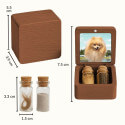 Personalised Wooden Pet Memorial Keepsake Box with 2 Glass Vials for Ashes & Fur Storage - With Photo, Name & Dates