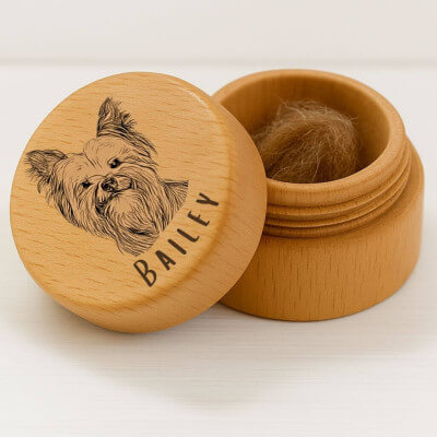 Picture-to-drawing Round Wooden Pet Memorial...