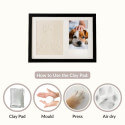 Kit cadre photo chien avec argile pour empreinte de patte – Cadre photo souvenir d'intérieur en bois pour chien
