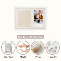Kit cadre photo chien avec argile pour empreinte de patte – Cadre photo souvenir d'intérieur en bois pour chien