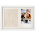 Kit cadre photo chien avec argile pour empreinte de patte – Cadre photo souvenir d'intérieur en bois pour chien