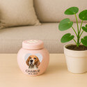 Personalised Ceramic Pet Urn with Photo – Dog Cremation Urn for Ashes with Name, Dates & Heart Tribute