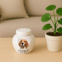 Personalised Ceramic Pet Urn with Photo – Dog Cremation Urn for Ashes with Name, Dates & Heart Tribute