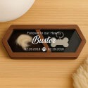 Personalised Wooden Pet Keepsake Box with Paw Print Design – Fur Memorial with Acrylic Lid Engraved with Name, Dates & Tribute