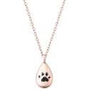 Personalised Pet Memorial Paw-Print Teardrop Urn Necklace – Dog Keepsake with Name