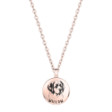 Personalised Pet Memorial Round Urn Necklace – Picture-to-drawing Dog Keepsake with Name