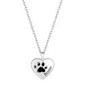 Personalised Pet Memorial Paw-Print Heart Urn Necklace – Dog Keepsake with Name