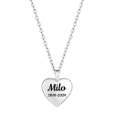 Personalised Pet Memorial Paw-Print Heart Urn Necklace – Dog Keepsake with Name & Dates
