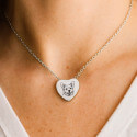 Personalised Pet Memorial Slide-through Chain Heart Urn Necklace – Picture-to-Drawing Dog Keepsake with Name & Dates