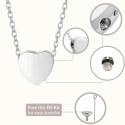 Personalised Pet Memorial Slide-through Chain Heart Urn Necklace – Dog Keepsake with Name & Dates