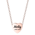 Personalised Pet Memorial Slide-through Chain Heart Urn Necklace – Dog Keepsake with Name & Dates