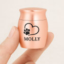 Personalised Pet Keepsake Urn – Mini Dog Urn with Engraved Name & Photo Drawing on the lid
