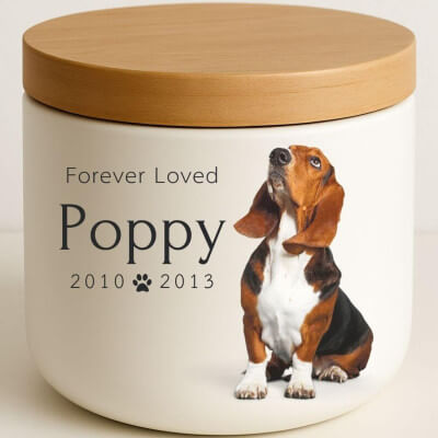 Personalised Ceramic Pet Urn with Photo – Dog...