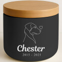 Personalised Ceramic Pet Urn with Minimalist Illustration – Dog Cremation Urn for Ashes with Name & Dates