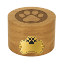 Personalised Wooden Pet Urn with Aluminium Plate – Dog Urn with Engraved Name & Dates