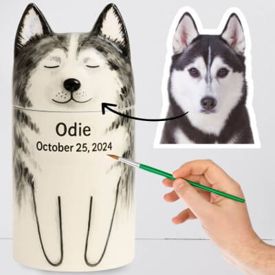 Personalised Handmade Ceramic Pet Urn by Breed...