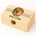 Personalised Light Wood Pet Urn Box with Photo – Dog Urn with Name & Dates