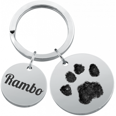 Personalised Pet Memorial 2-Charm Round Keyring...