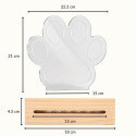 Personalised Pet Memorial LED Lamp with 4 Photos – Paw-shaped Acrylic Plaque with Engraved Name & Dates