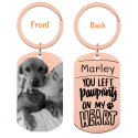 Personalised Pet Memorial Military Keyring - Engraved with Heartfelt Text & Dog's Photo
