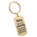 Personalised Pet Memorial Military Keyring - Engraved with Heartfelt Text & Dog's Photo