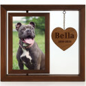 Personalised Wooden 360° Rotating Pet Memorial Photo Frame – Engraved with Name & Dates