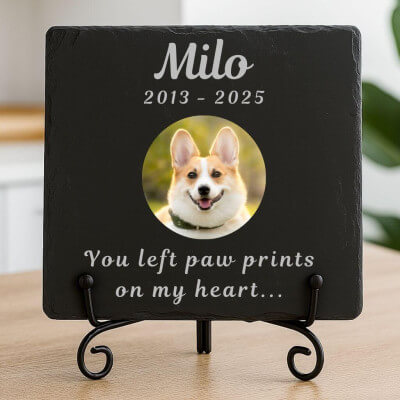 Personalised Square Pet Memorial Stone – Slate...