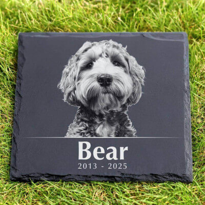 Personalised Square Pet Grave Marker with Photo...