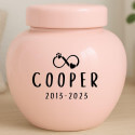 Personalised Ceramic Pet Urn – Dog Cremation Urn for Ashes with Name, Dates & Eternal Love Design