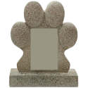 Paw-Shaped Pet Memorial Headstone with Photo & Tribute – Weatherproof Resin Grave Marker for Outdoor Display