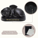Black Sleeping Angel Dog Pet Memorial Urn – Outdoor Resin Grave Marker for Garden Display